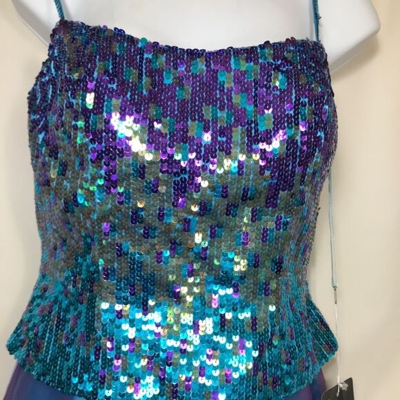 Joli Prom Turquoise Sequin Ball Gown Formal Dress Women’s Size 4 - Picture 9 of 10